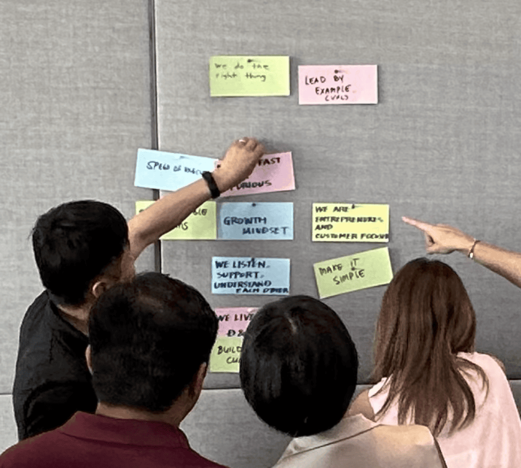 APAC Leadership team consolidating leadership behaviours into a shared team agreement